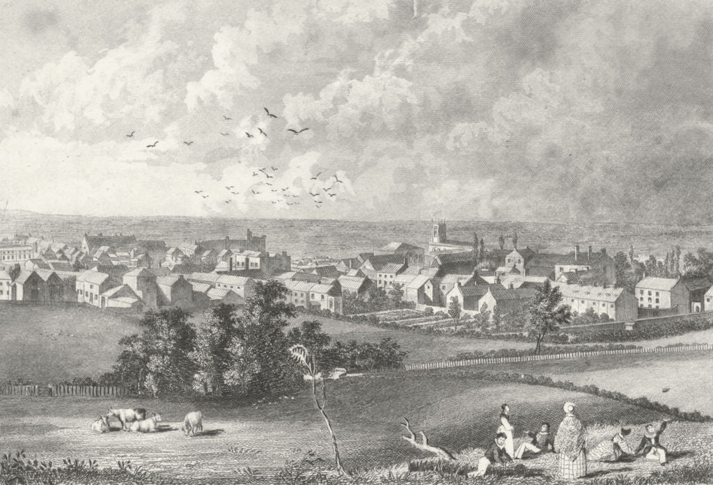 LINCS. Gainsborough. Saunders 1836 old antique vintage print picture
